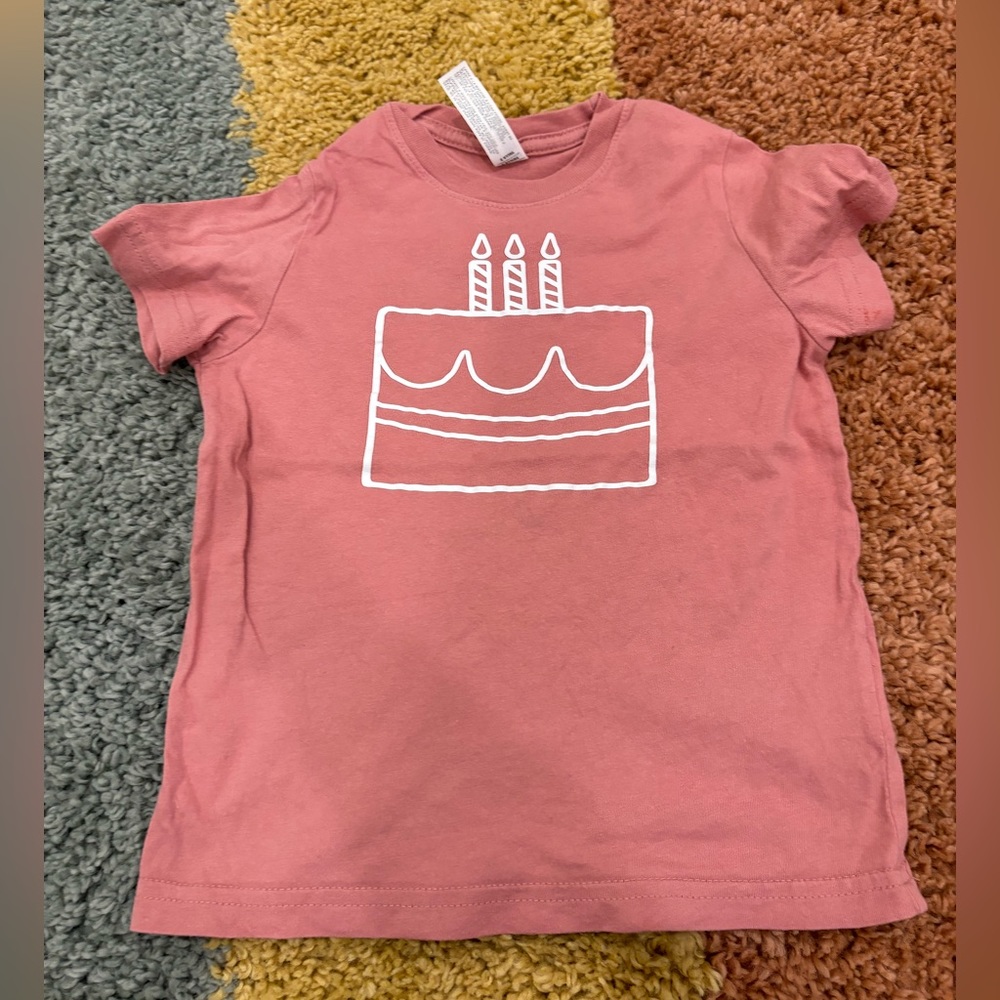 3T third birthday cake t-shirt